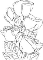 Rose Line Art Floral Line Art Rose Flower Line Art Vector Illustration For Invitation, Cards, Etc.