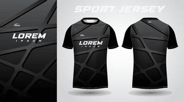 diseño de camiseta deportiva negra vector