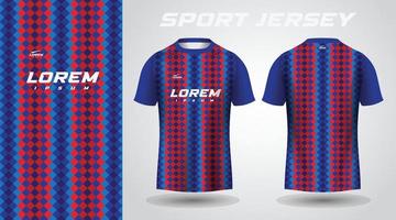 diseño de jersey deportivo de camisa roja azul vector