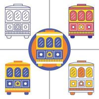 recorrido en autobús por seúl en estilo de diseño plano vector