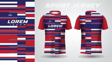 diseño de jersey deportivo de camisa roja azul vector