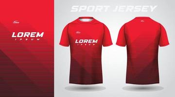 diseño de camiseta deportiva de camisa roja vector