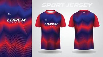 diseño de jersey deportivo de camisa roja azul vector