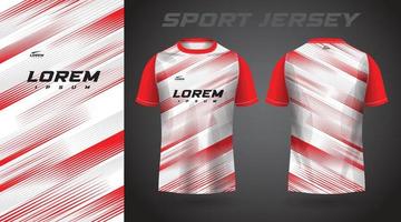 diseño de jersey deportivo de camisa roja blanca vector