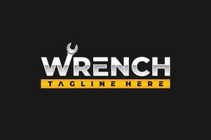 wrench logo typography vector