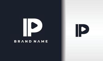 letter P play logo vector