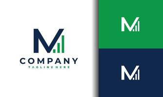 letter M financial graphic logo vector