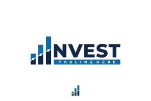 invest financial logo typography vector