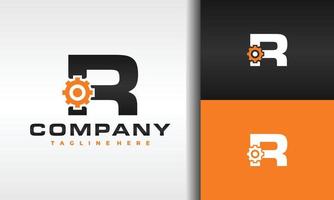 letter R gear logo vector