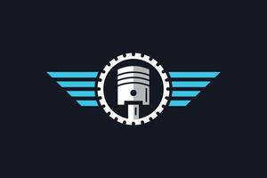 circle piston wing logo vector