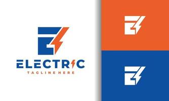 logotipo eléctrico de la letra e vector
