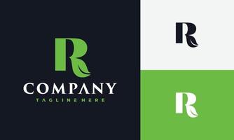 letter R leaf logo vector
