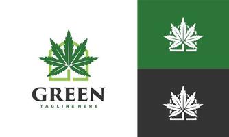 logotipo de la casa de cannabis vector