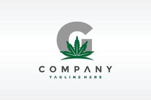 letter G cannabis logo vector