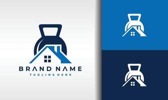 home dumbbell logo vector