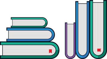 vector illustration of stacked books in different colors