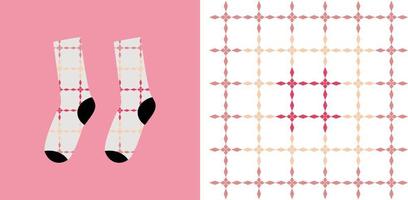 vector illustration of batik pattern with socks mockup and others