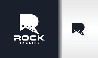 logotipo de la letra r rock vector