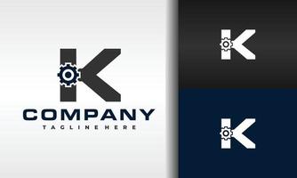 letter K gear logo vector