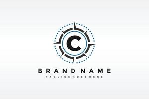 letter C compass logo vector