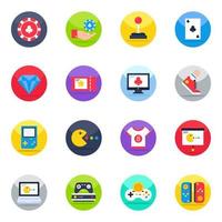 Pack of Video Games Flat Icons vector