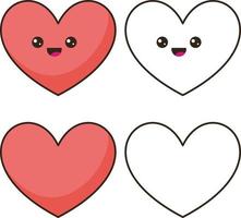 Heart illustration collection, Love symbol icon set, love symbol vector. vector