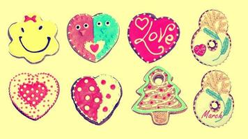 Set of colorful gingerbread cookies photo