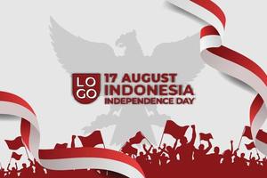 17 de agosto plantilla de fondo blanco del día de la independencia de indonesia vector