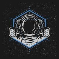 astronauta con un elemento geométrico. ilustración abstracta. Puede usarse para estampado de camisetas, estampado de tazas, almohadas, diseño de estampado de moda, ropa para niños, baby shower, saludo y postal. diseño de camiseta vector