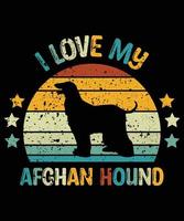 Funny Afghan Hound Vintage Retro Sunset Silhouette Gifts Dog Lover Dog Owner Essential T-Shirt vector