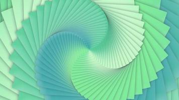 Bucle de animación de cuadrados de color verde azulado, vegetación y menta lima ligera girando. Fondo de capas de color sin costuras. Fondo multicolor de movimiento de acción de torsión.