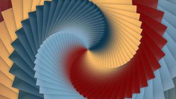 ciclo di animazione di quadrati colorati gochujang rosso, marmo blu, beige e blu cosmo. filatura di strati di colore senza soluzione di continuità sullo sfondo. sfondo multicolore di movimento d'azione di torsione. video