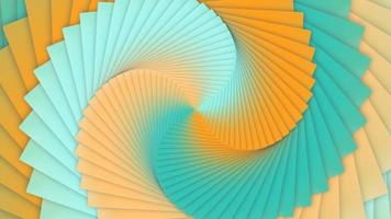 Blue green, turquoise pearl, light yellow and yellow twirling colored squares animation loop. Spinning seamless color layers background. Twisting action motion multicolor backdrop. video