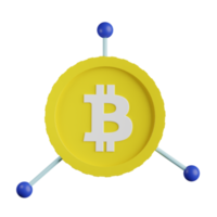 illustrazione 3d del nodo bitcoin