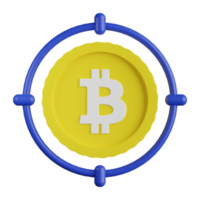bitcoin-ziel 3d-illustration png