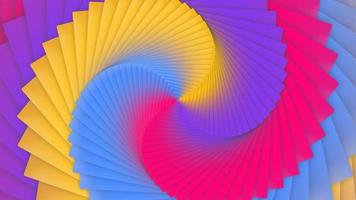 Loop de animação de quadrados coloridos girando framboesa, azul, amarelo e roxo. girando o fundo de camadas de cor perfeita. torcendo o cenário multicolor do movimento de ação.