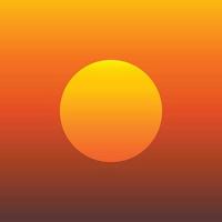 global warming gradient sky with sun vector