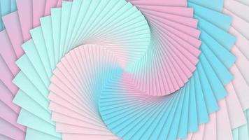mar muerto, tromba marina, glaseado rosa y pastel de conejito girando bucle de animación de cuadrados de colores. Fondo de capas de color sin costuras. Fondo multicolor de movimiento de acción de torsión. video