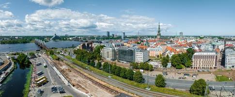 Aerial view of the Riga center in Latvia. photo