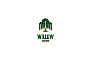 Flat willow tree logo design vector template illustration idea