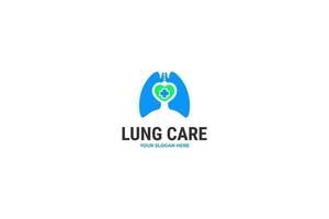 idea de plantilla de vector de diseño de logotipo de pulmones humanos sanos de ilustración plana
