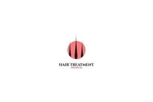 Flat illustration hair treatment logo design for salon or hair clinic vector