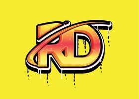 RD Letter Swoosh logo vector