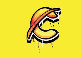 c letra swoosh vector logo