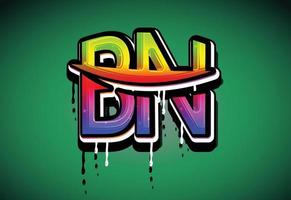 BN letter Swoosh logo vector