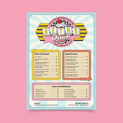 Retro Dinner Menu Flyer