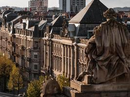 Roofs of the city of Strasbourg. Library building. St Paul's Cathedral. photo