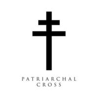 Patriarchal cross vector illustration. Christians catholicism icons tribal vector collection peace jesus pictures. Cross spirituality, catholicism believe, christianity religious illustration