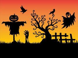 Halloween Silhouette Background Illustration vector