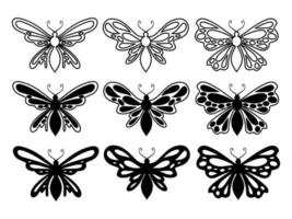 Butterfly Line Art Doodle Illustration vector